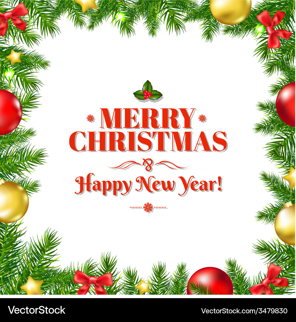 Fir tree frame Royalty Free Vector Image - VectorStock
