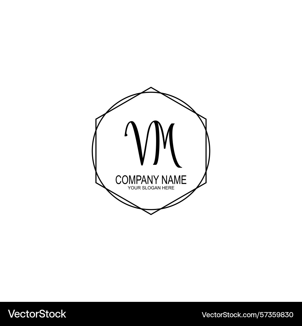 Minimalist handwritten vm initial logos with soft Minimalist handwritten vm initial logos with soft Vector Image