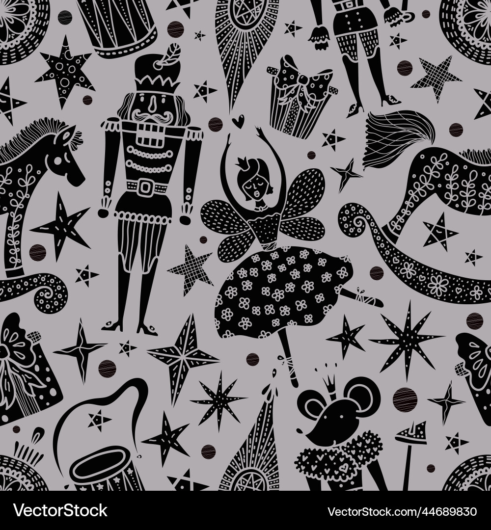 Nutcracker Seamless Pattern vector image