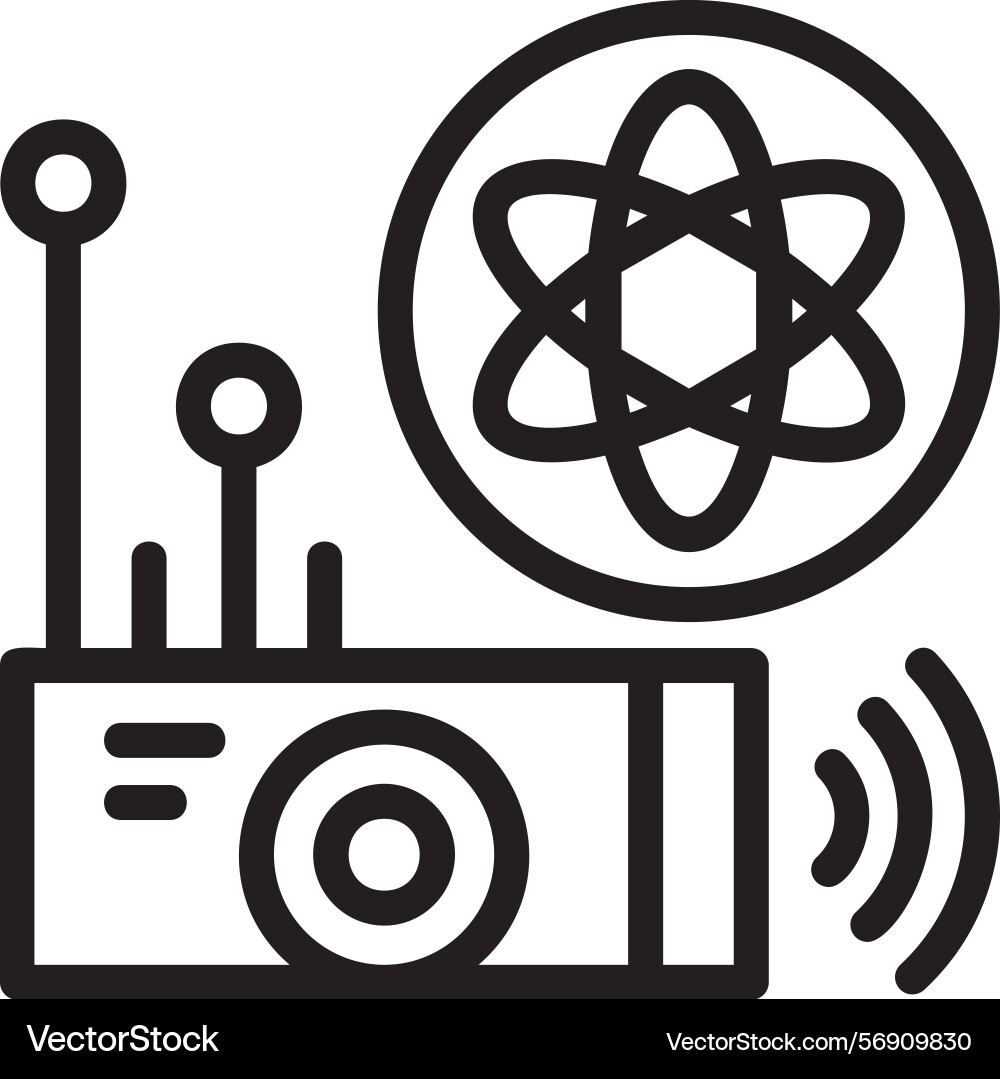 Quantum sensor linear style icon design vector image