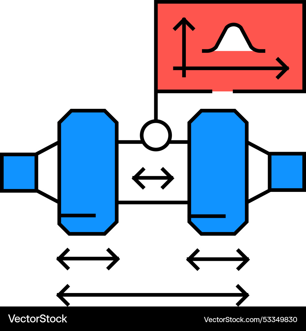 Tolerance analysis mechanical engineer icon color Tolerance analysis mechanical engineer icon color vector image