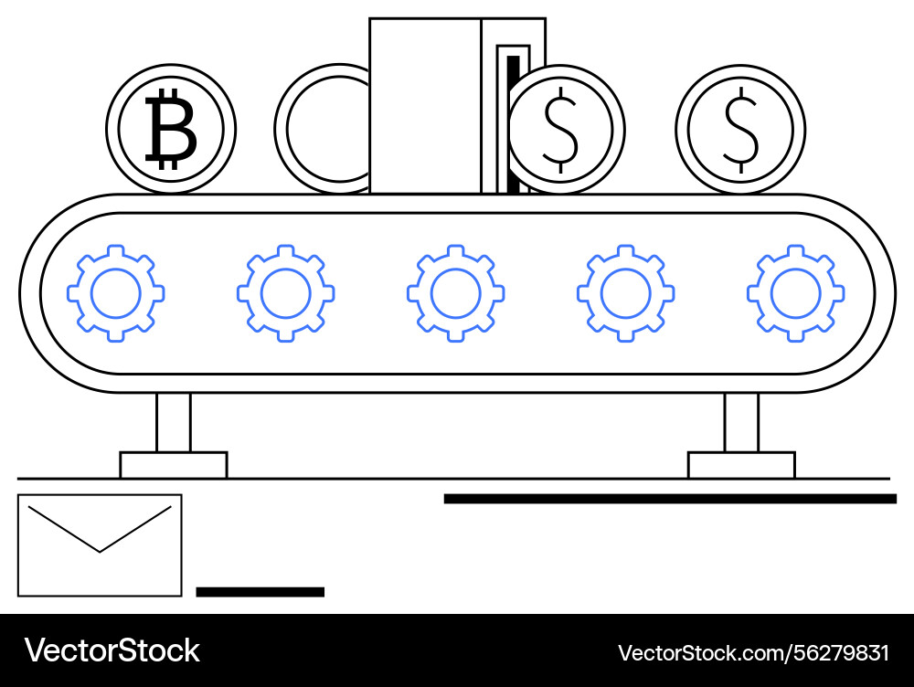 Automated production line converting Automated production line converting vector image