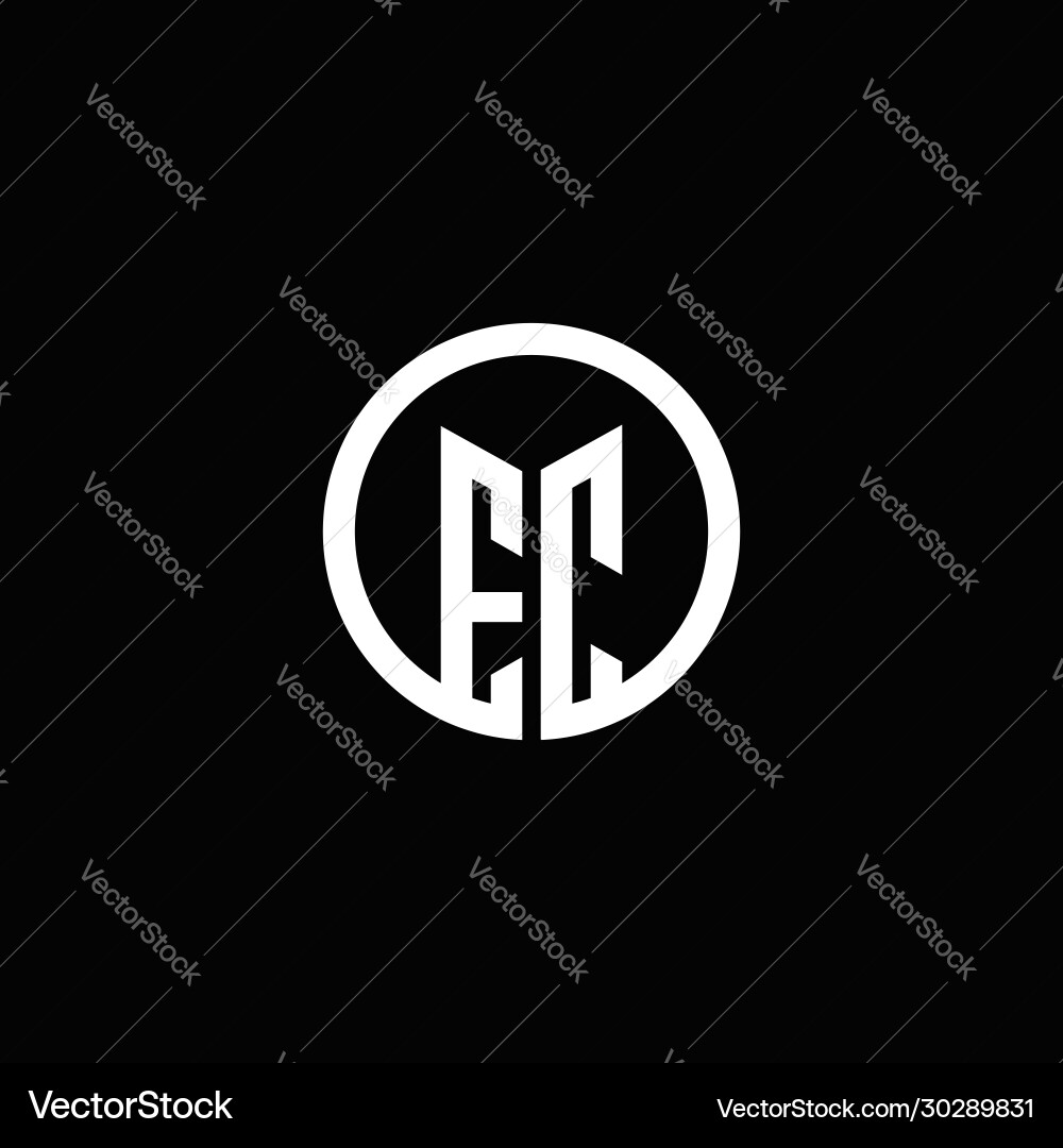 Ec monogram logo isolated with a rotating circle Ec monogram logo isolated with a rotating circle Vector Image