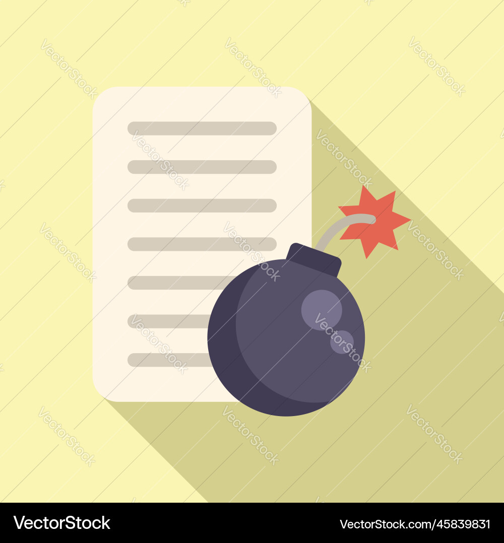 File data bomb icon flat hacker error File data bomb icon flat hacker error vector image