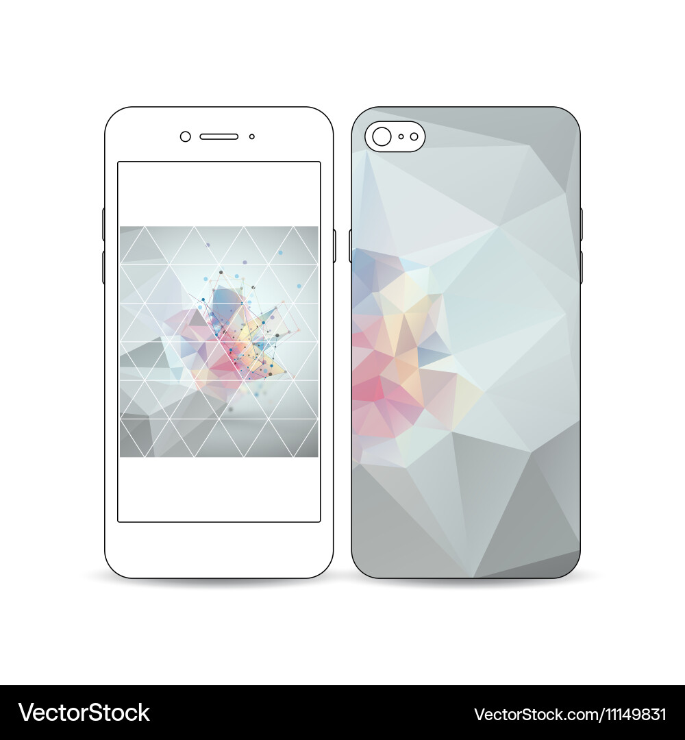 Mobile smartphone with an example of the screen vector image