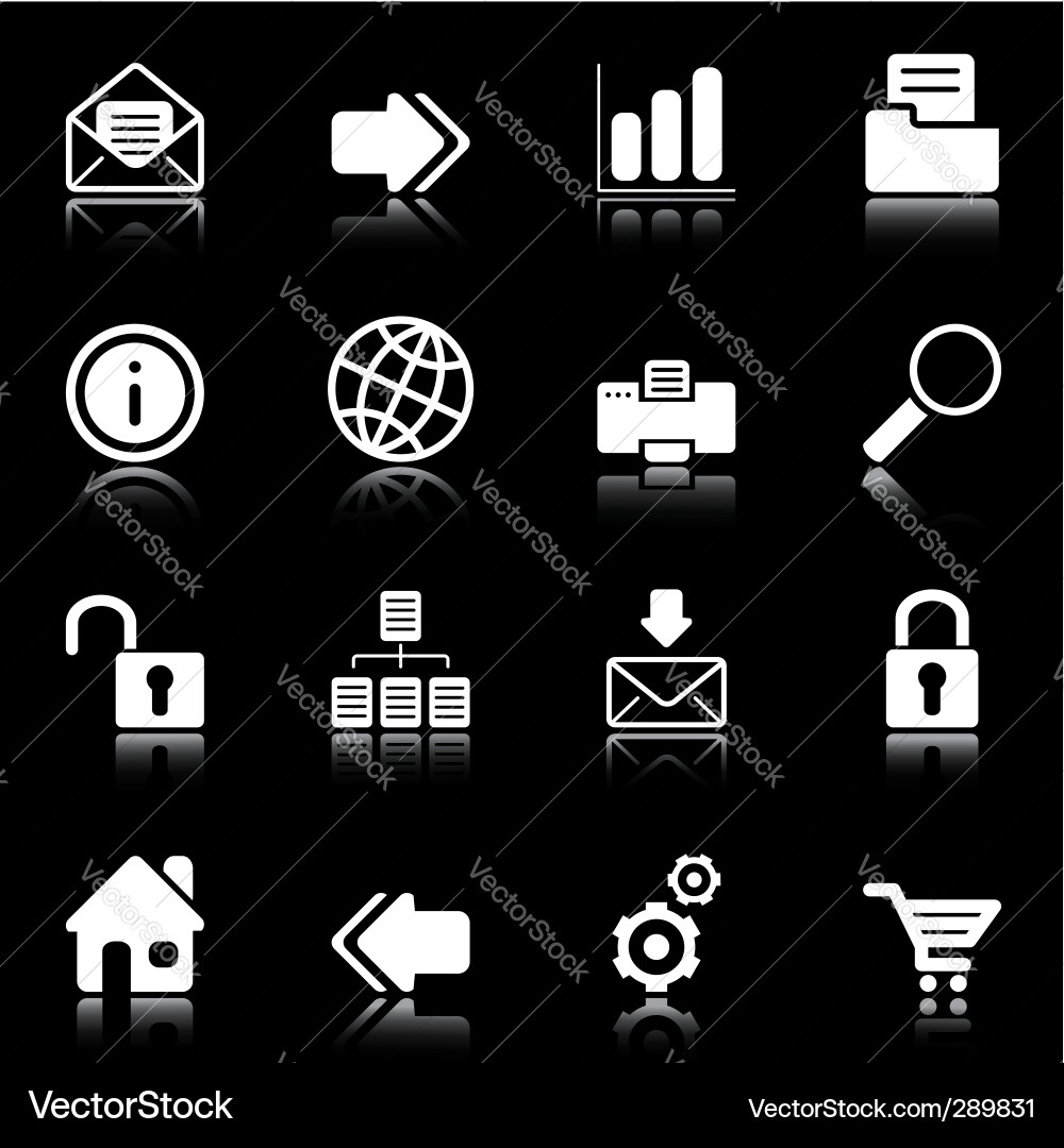Modern Web & Internet Icons Vector Image
