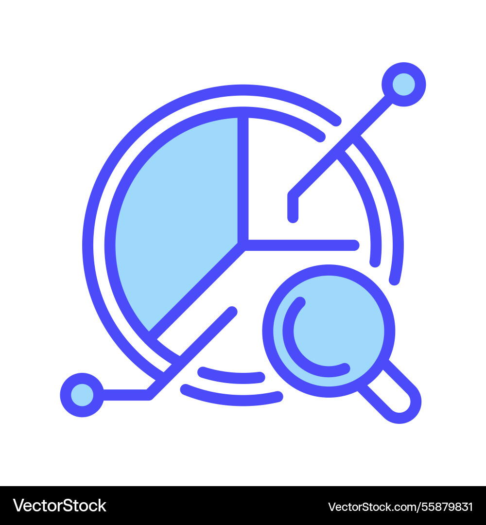 Pie chart analysis line icon linear style sign Pie chart analysis line icon linear style sign vector image