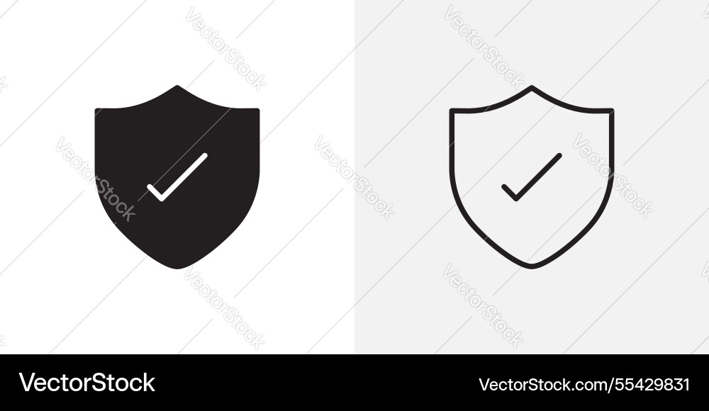 Shield check icons pack for apps and ui ux desigs Shield check icons pack for apps and ui ux desigs vector image