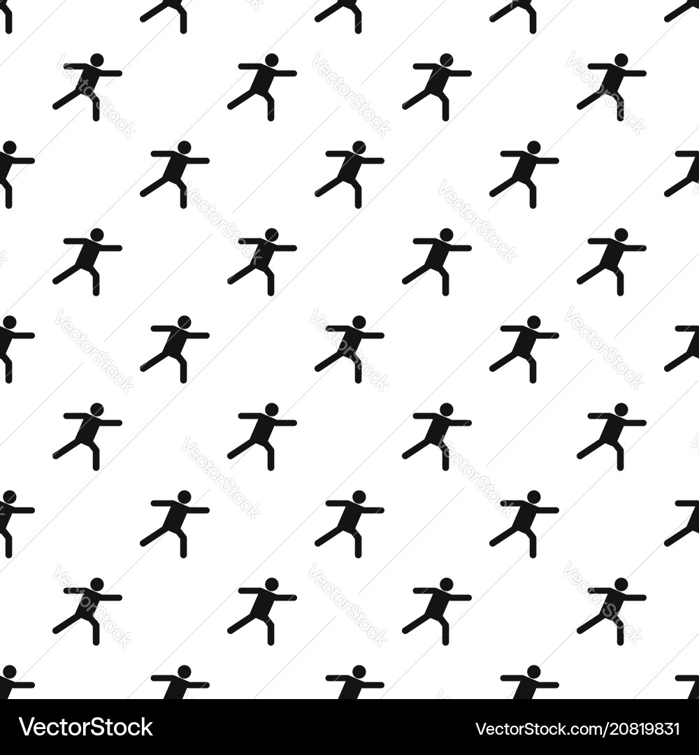 Stick figure stickman pattern seamless Vector Image