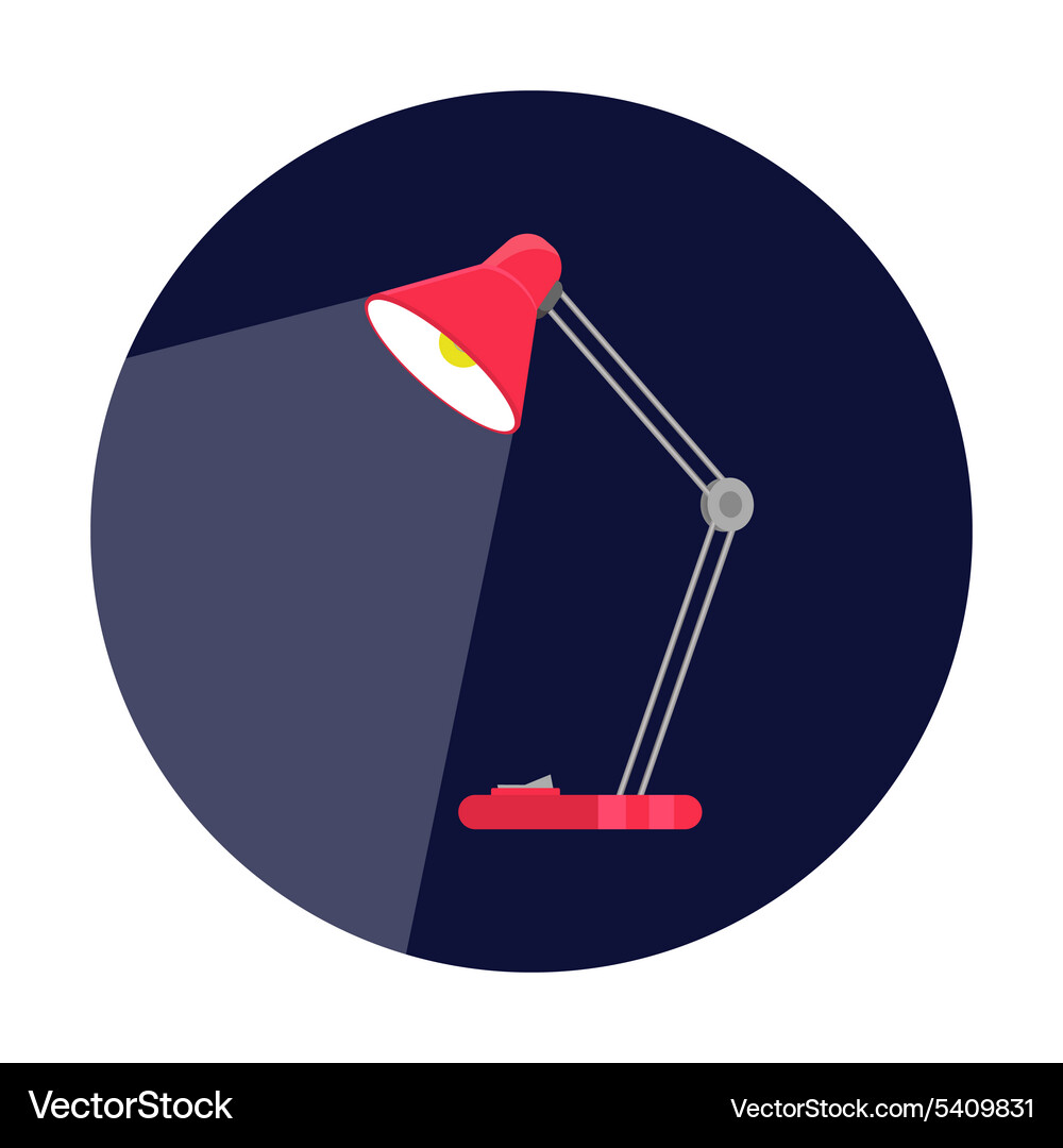 Table-lamp desk lamp reading-lamp with light Vector Image