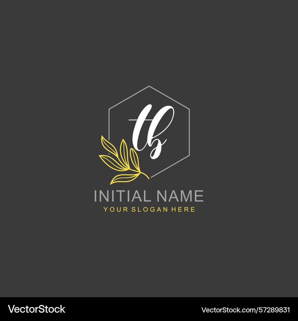 Tb initial logo templates with botanical elements Vector Image