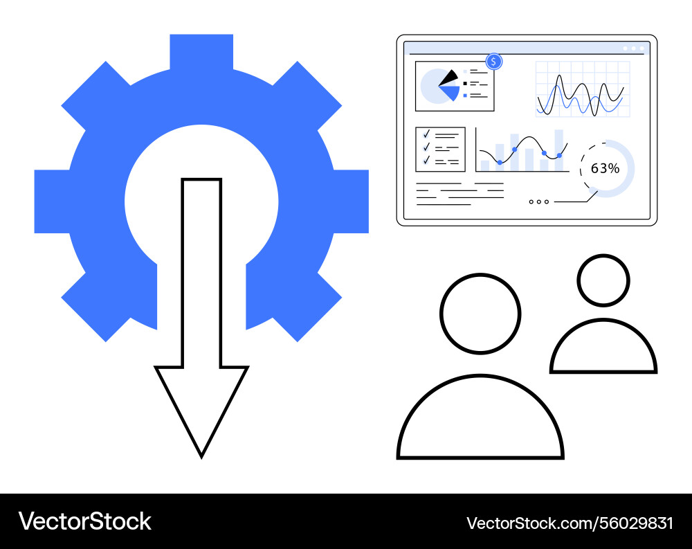 Team collaboration for data analysis and workflow Team collaboration for data analysis and workflow vector image