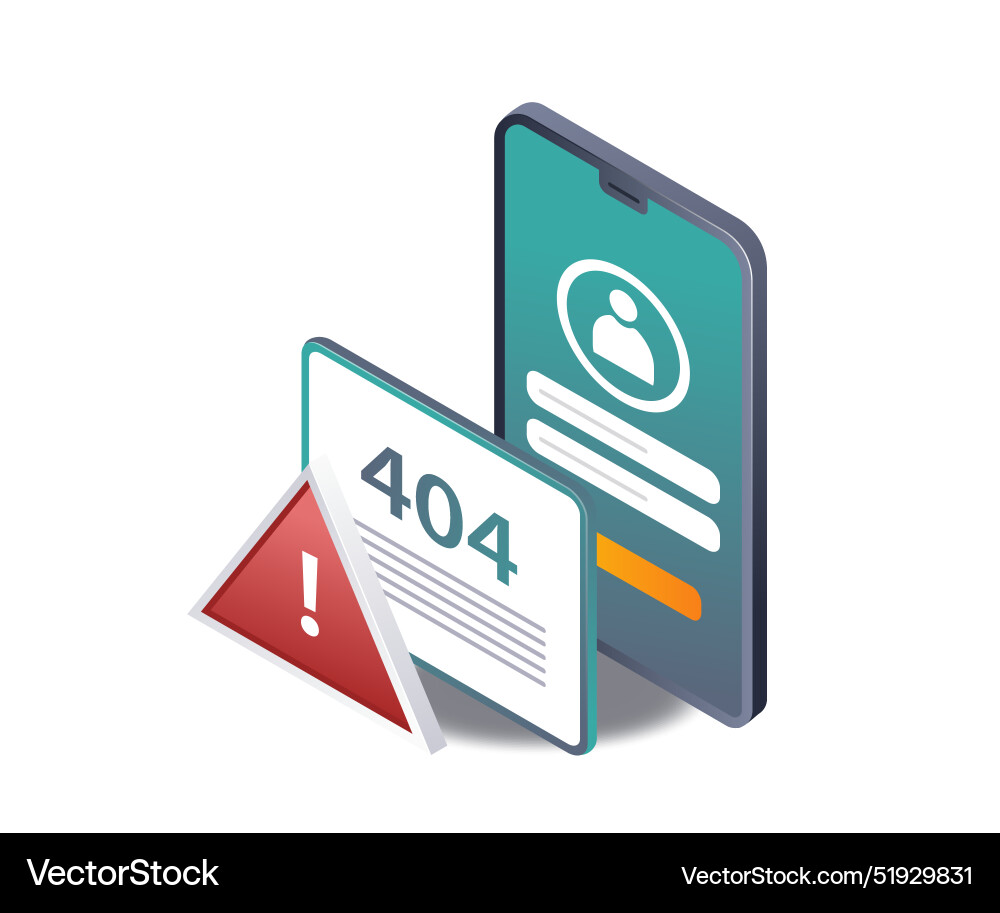 Troubleshooting error 404 on your smartphone Troubleshooting error 404 on your smartphone vector image