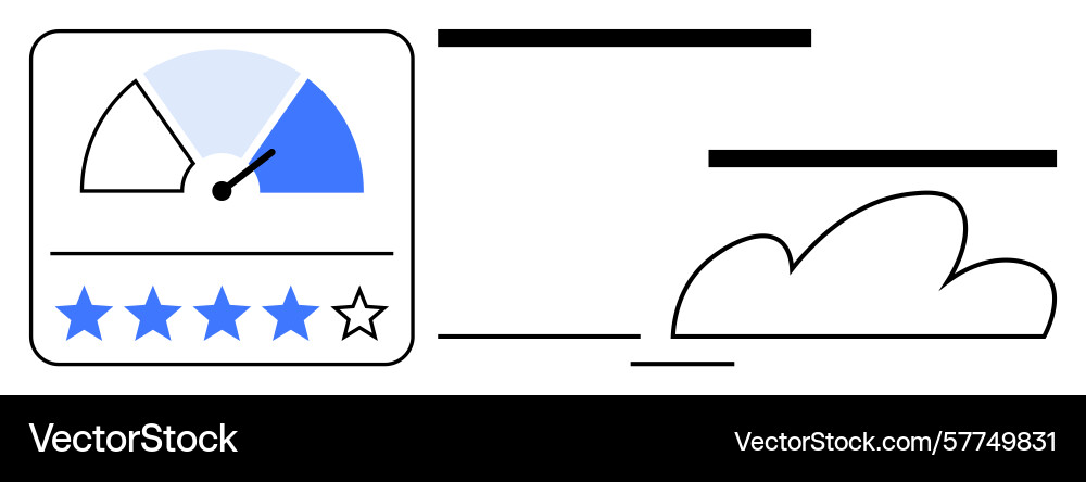 User satisfaction and performance gauge with star User satisfaction and performance gauge with star vector image
