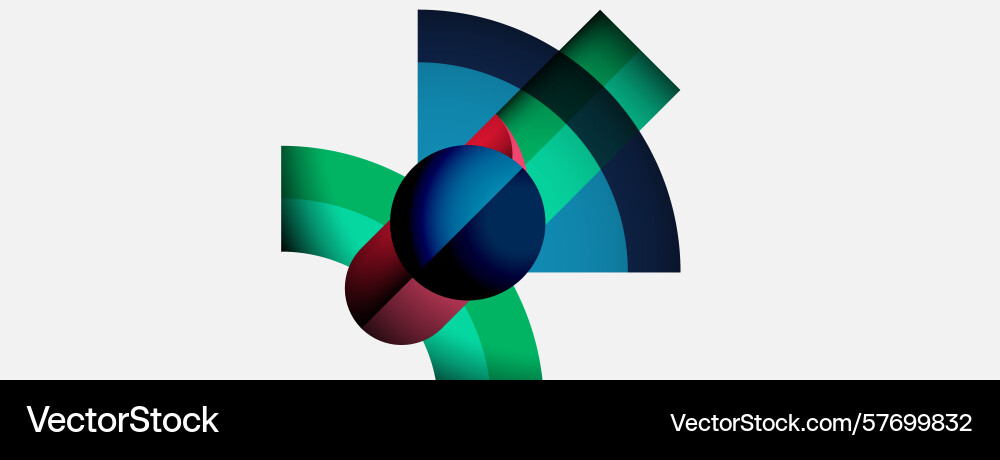 Abstract graphic design features colorful arcs Vector Image