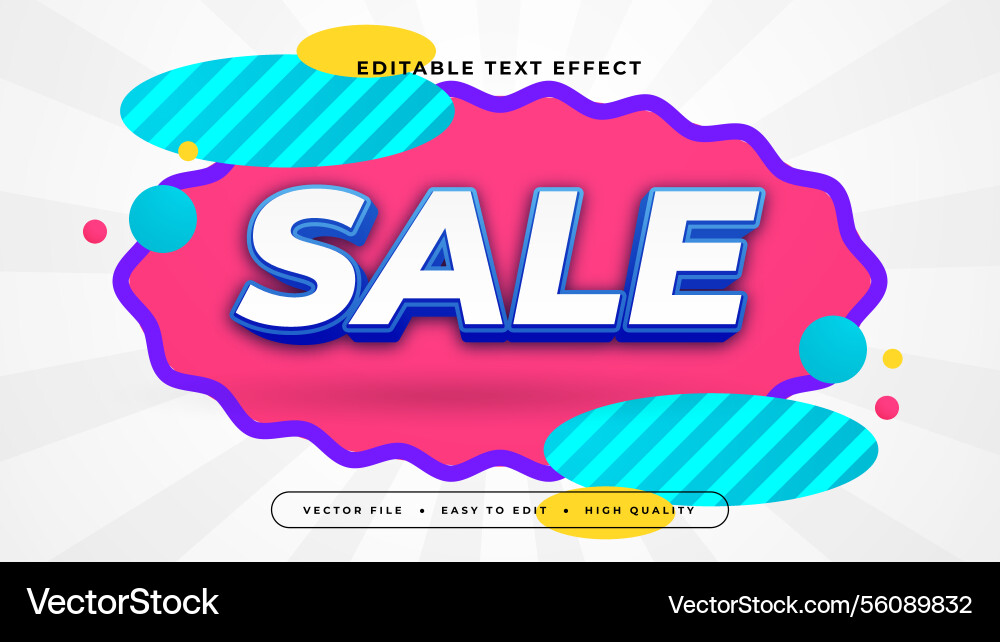 Colorful sale 3d editable text effect - font style Colorful sale 3d editable text effect - font style Vector Image