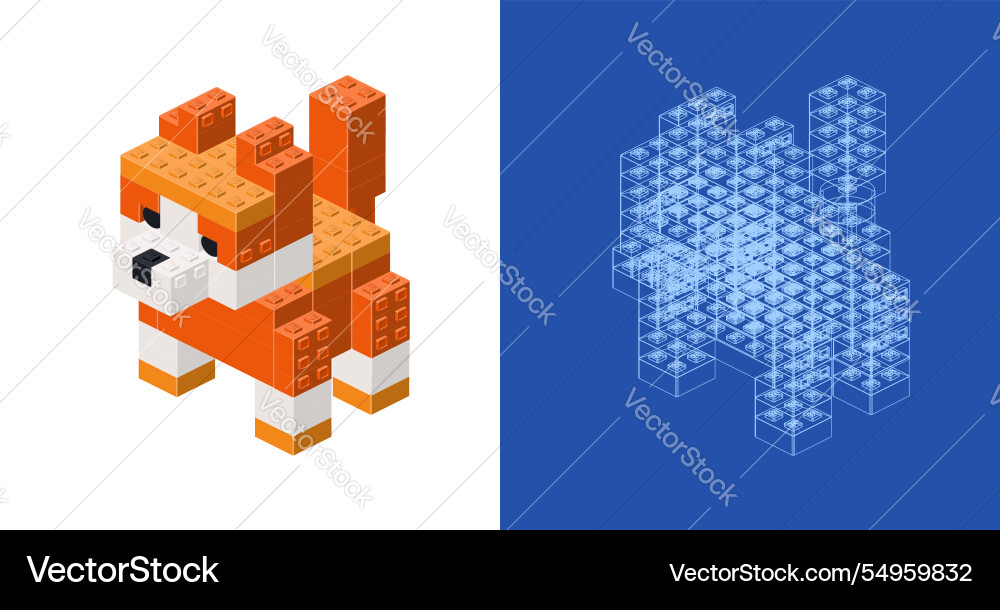 Dog blueprint project idea and implementation Dog blueprint project idea and implementation vector image