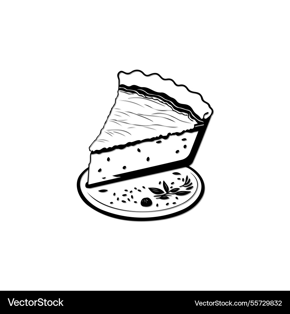 Elegant slice of pie on white Royalty Free Vector Image
