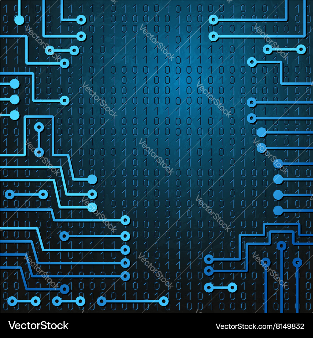 Elektronische Schaltung und Binärcode Vektorbild