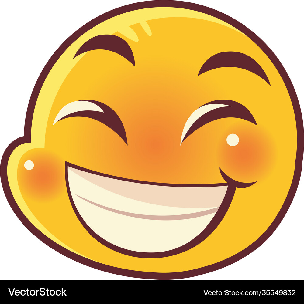 Funny emoji smiling emoticon face expression – Royalty-Free Vector |  VectorStock, image size:1000x1002