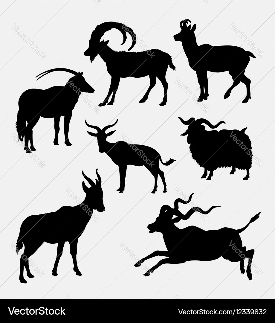Goat animal silhouette vector image