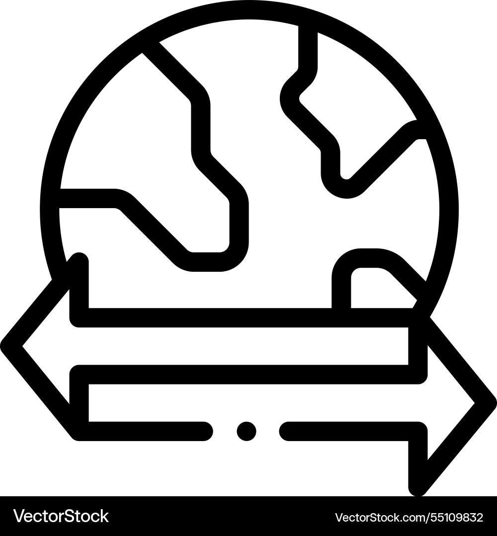 Migration icon thin linear style design isolated Migration icon thin linear style design isolated vector image