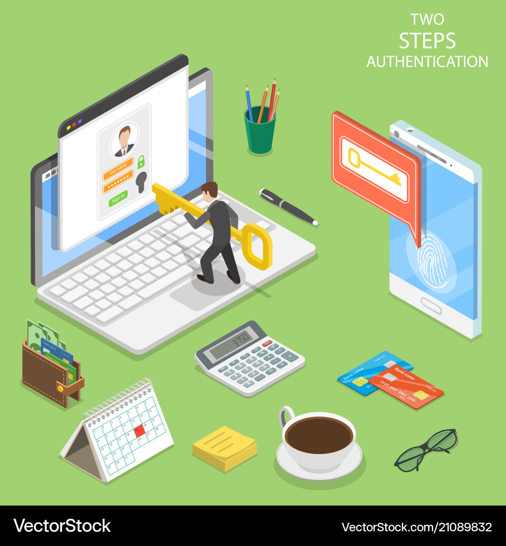 Multi-Factor Authentication Concept vector image
