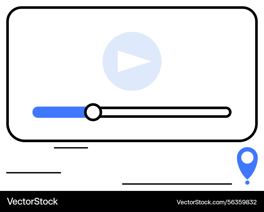 Video player interface with progress bar and map Video player interface with progress bar and map vector image