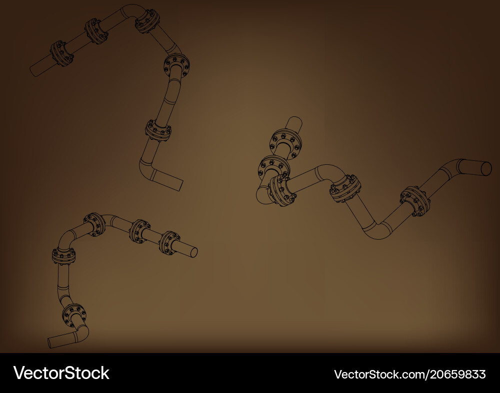 3d model of an pipeline 3d model of an pipeline vector image