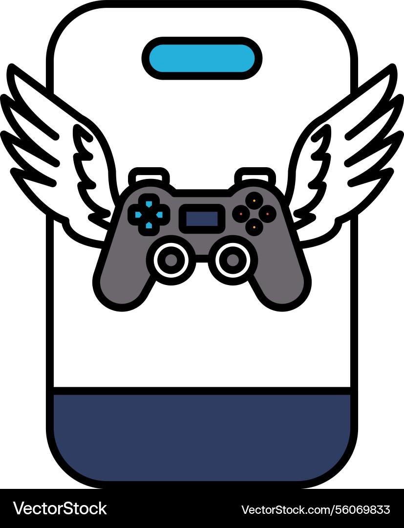 A video game controller with wings A video game controller with wings vector image