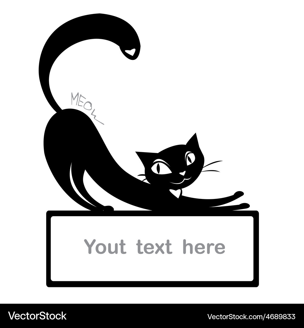 Background with black cat and space for text Vector Image