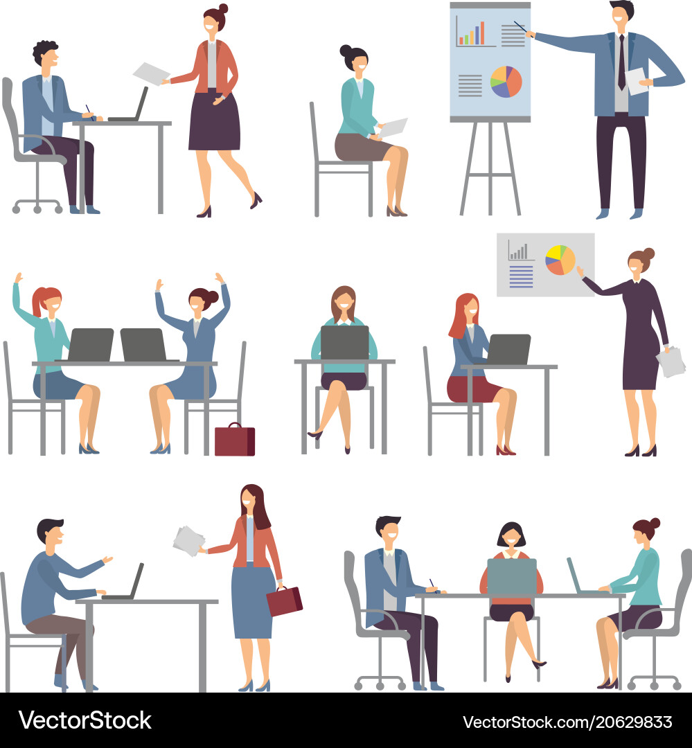 Business Characters - Dialogue Scenes vector image