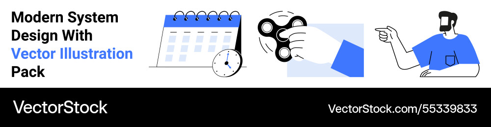 Calendar fidget spinner and animated pointing Calendar fidget spinner and animated pointing vector image