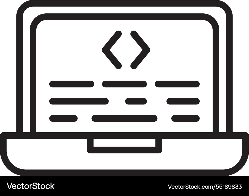 Coding line icon design vector image