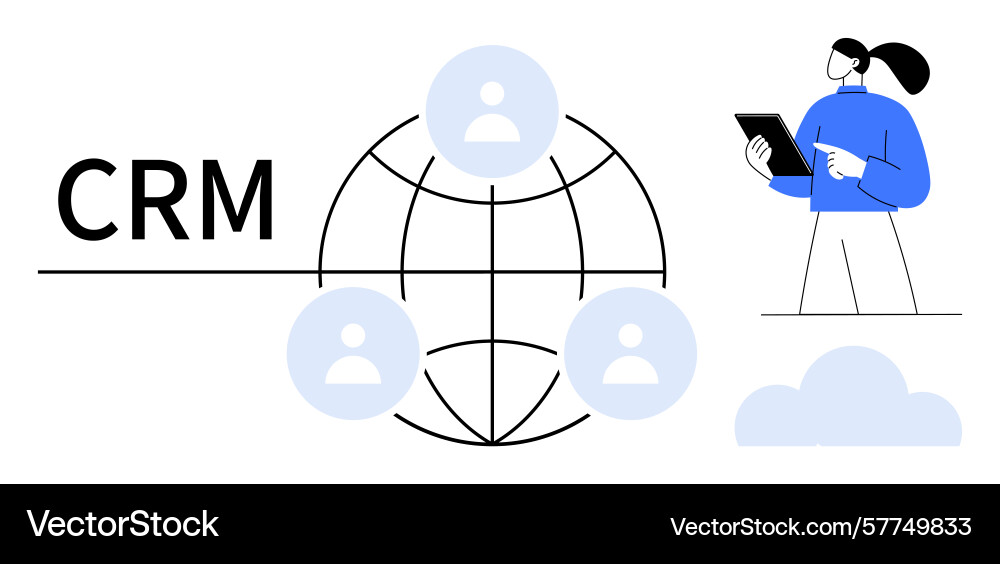 Crm networking concept with user profiles global Crm networking concept with user profiles global vector image