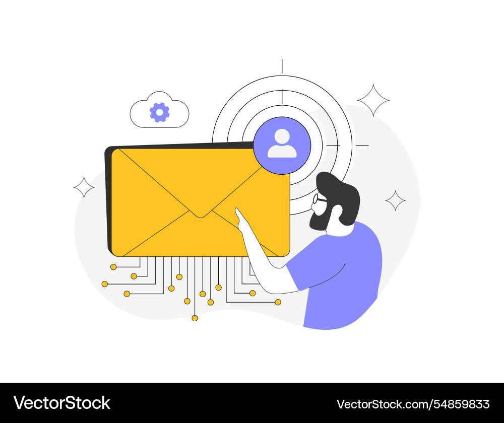 Email personalization with machine learning Email personalization with machine learning vector image