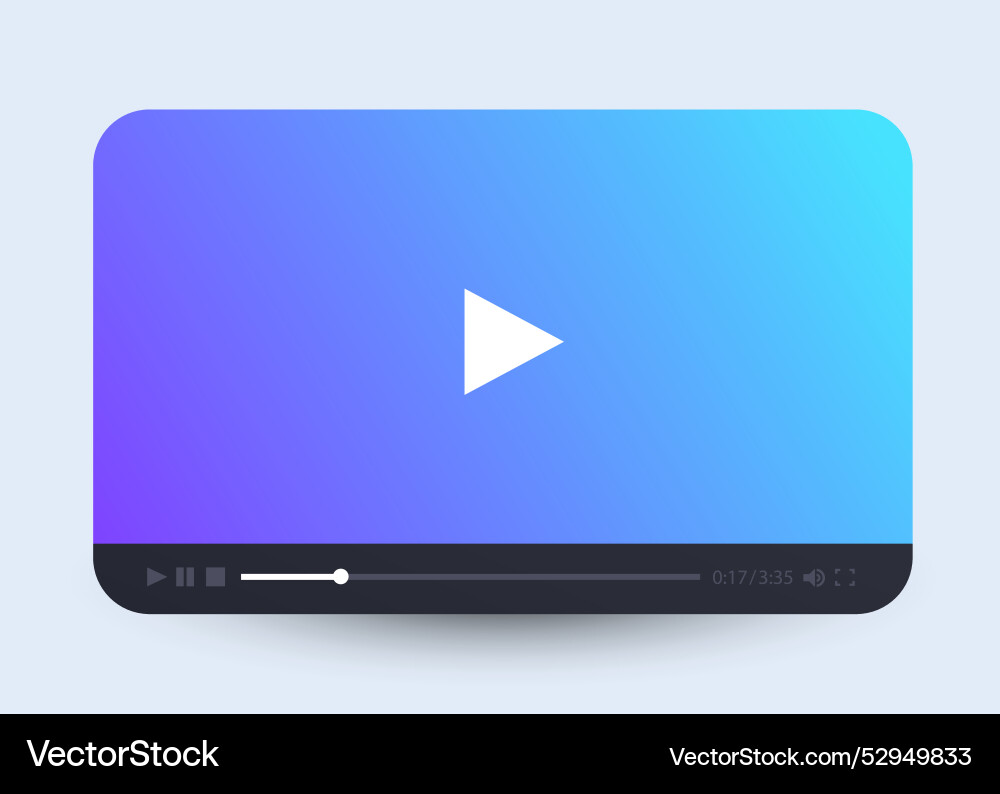 Flat video player template for web and mobile apps Flat video player template for web and mobile apps Vector Image
