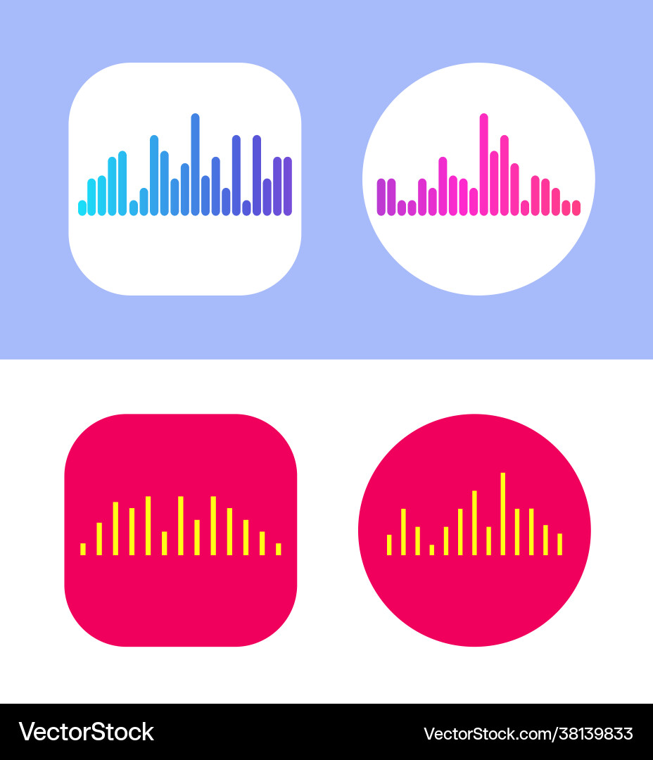 Four icons design with waves equalizer eq Vector Image