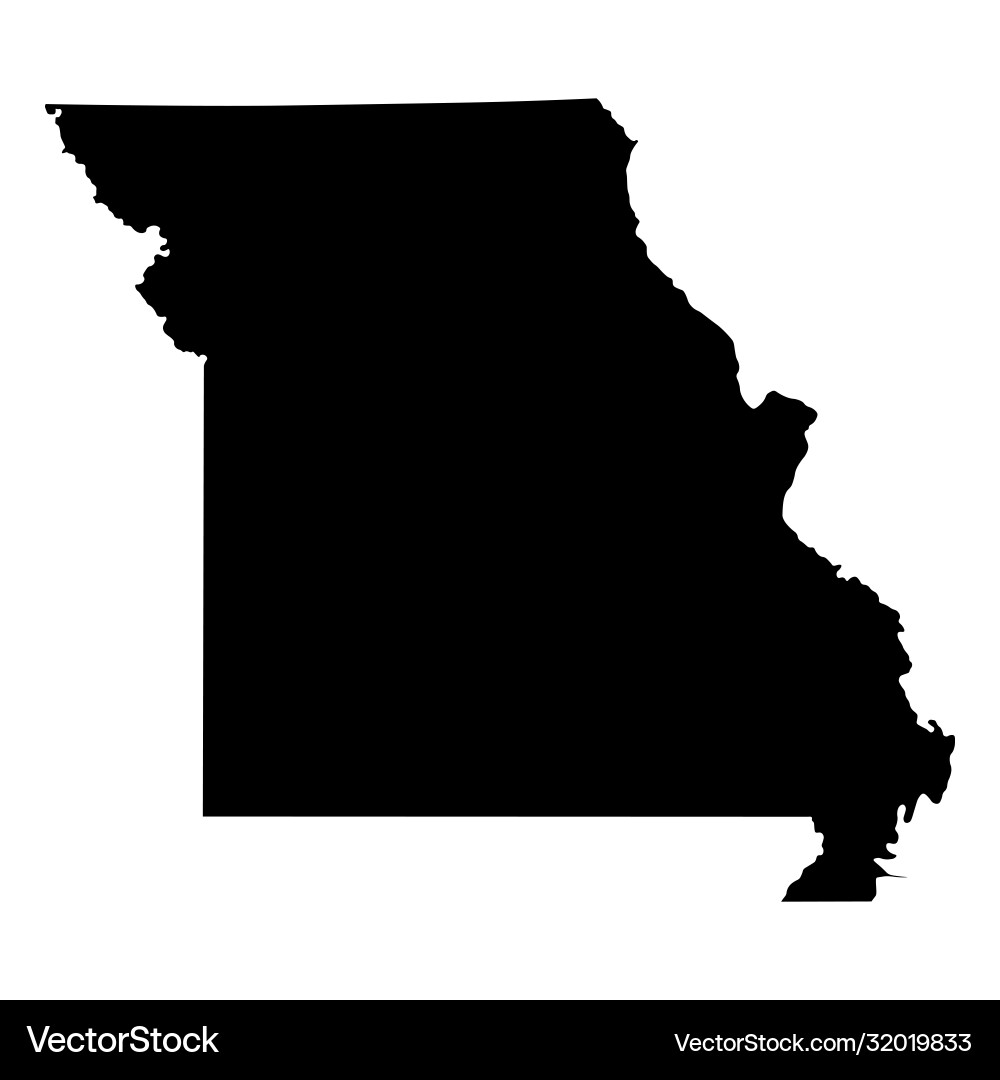 Missouri State Border Map Vector Image