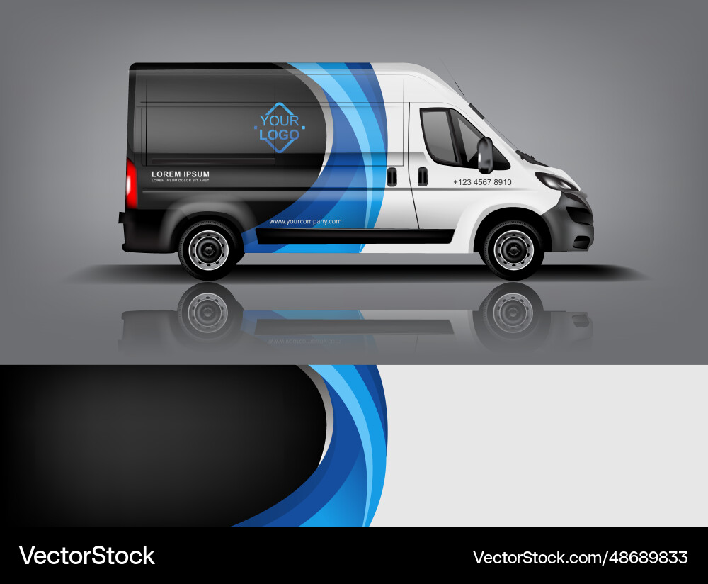 Modern Van Wrap Graphics Vector Image