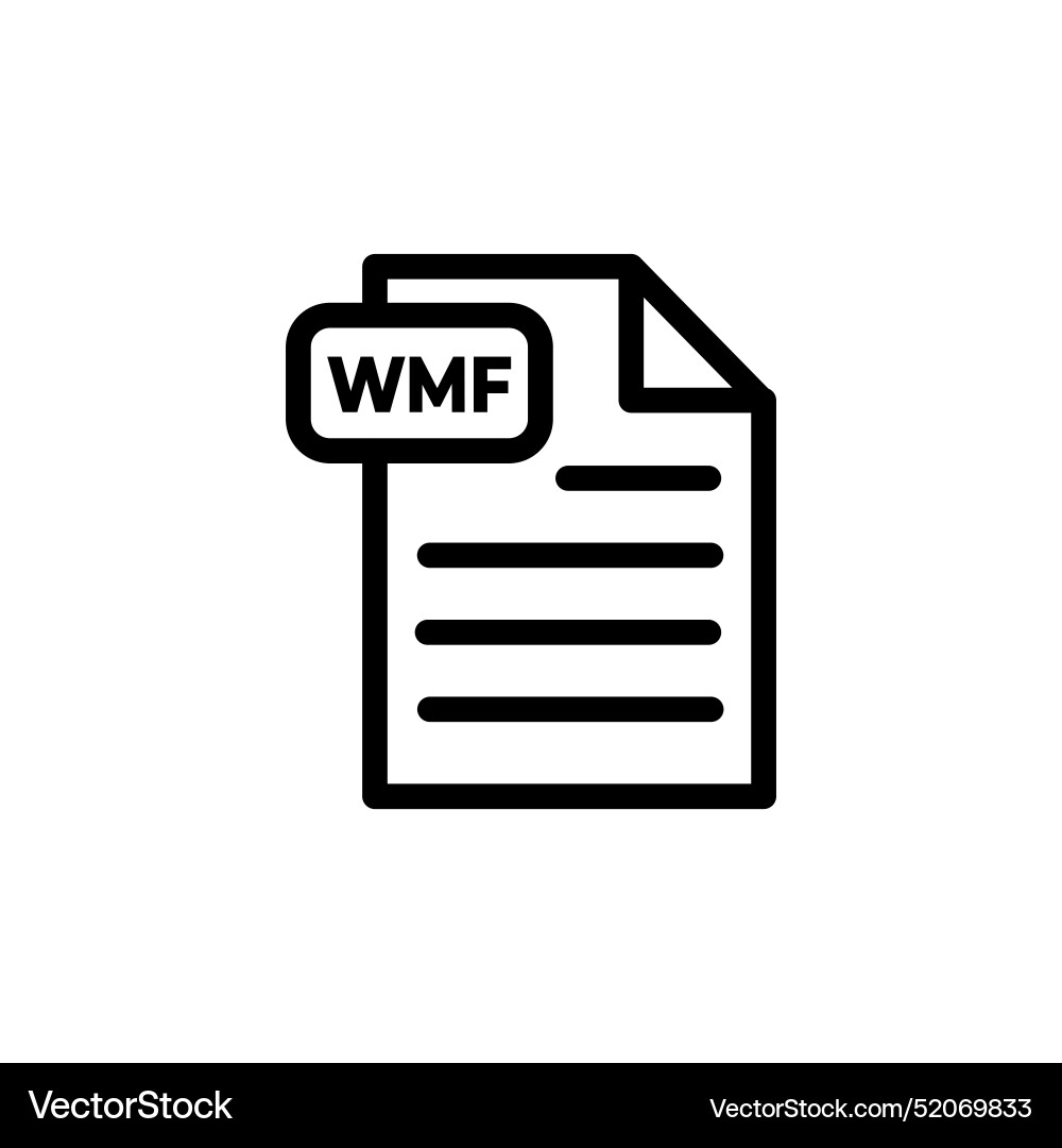 Wmf document icon for file formats and digital Wmf document icon for file formats and digital vector image