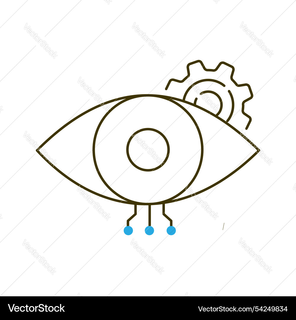 Ai-getriebenes visuelles Auge für Objekterkennungssymbol vektorbild
