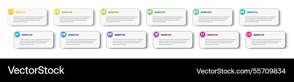Bullet points numbers from 1 to 12 list markers Bullet points numbers from 1 to 12 list markers Vector Image