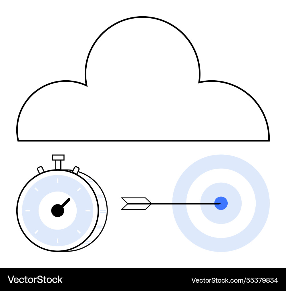 Cloud computing efficiency symbolized by stopwatch Cloud computing efficiency symbolized by stopwatch vector image