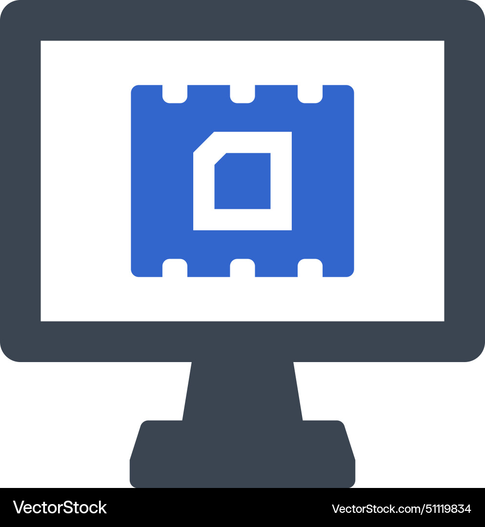 Computer microchip icon vector image