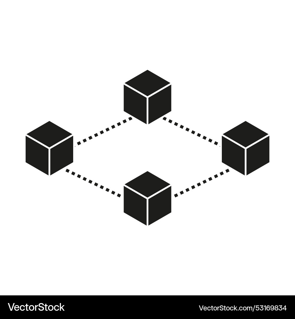 Connected blocks in circular arrangement network Connected blocks in circular arrangement network vector image