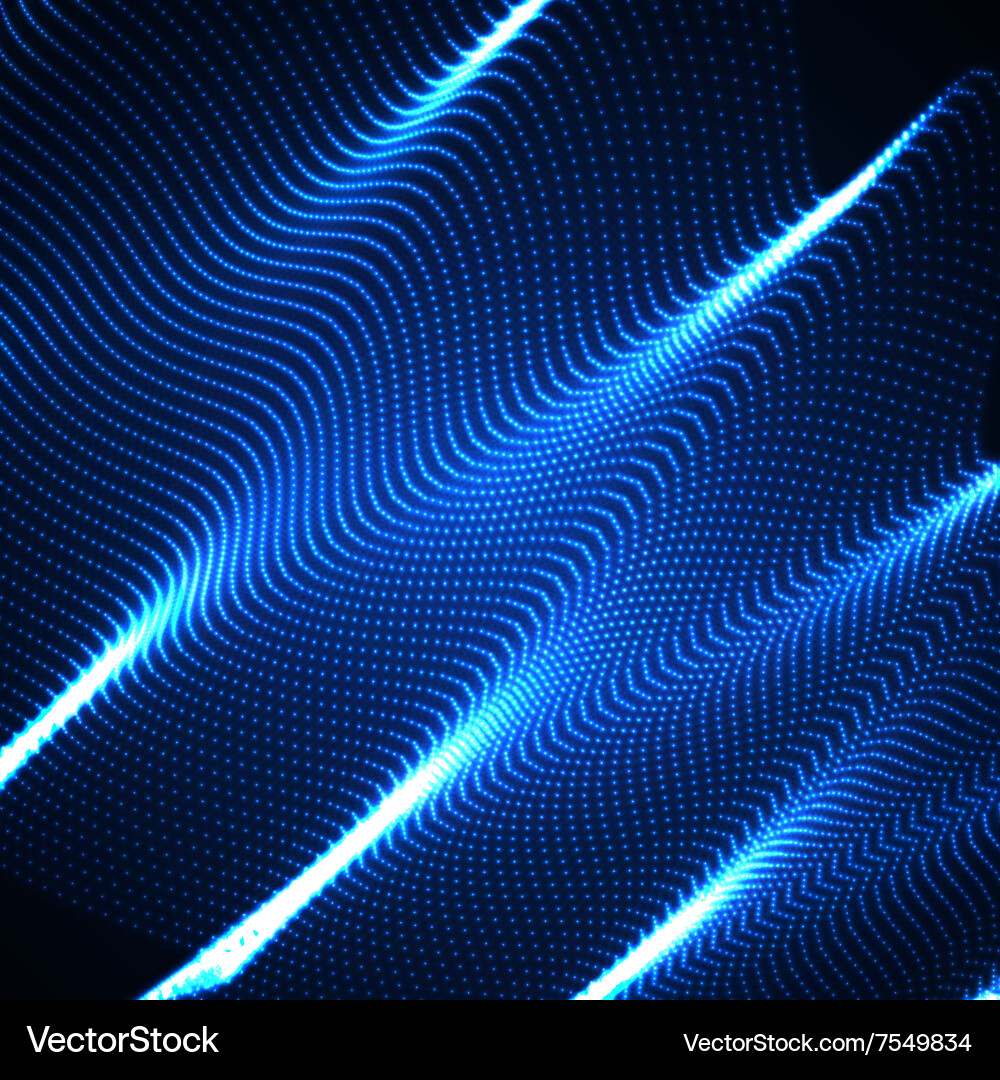 Glow Particle Wave Background Vector Image