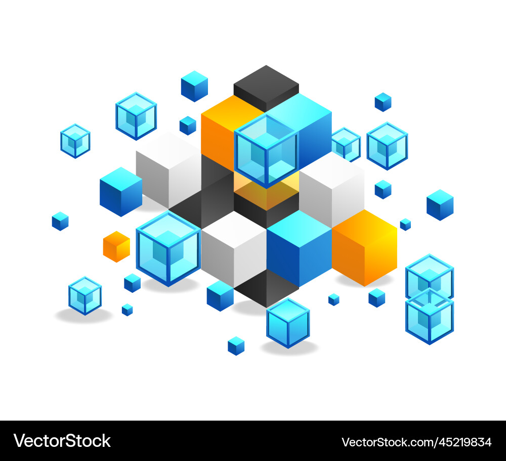 Isometric Blockchain Technology vector image