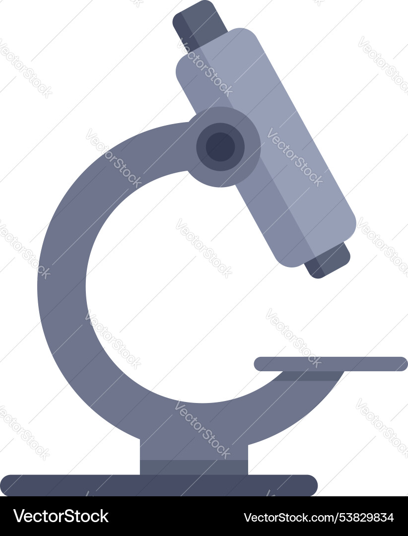 Microscope standing on a laboratory table in flat vector image