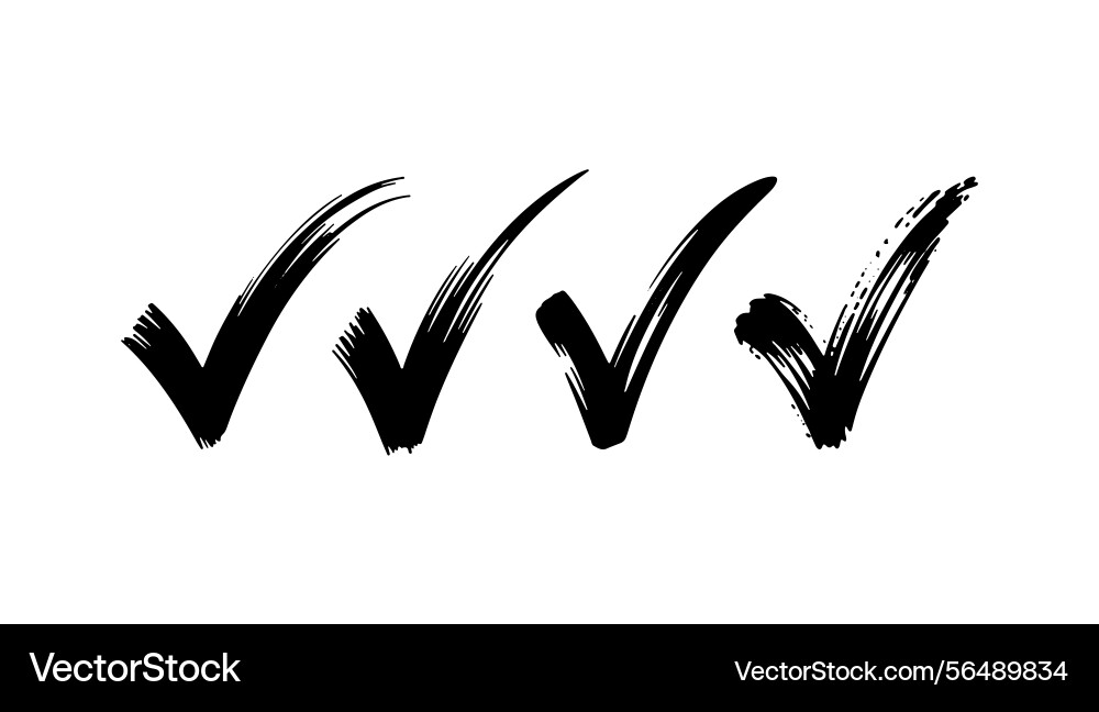 Minimal brush tick symbol a clean yet dynamic Minimal brush tick symbol a clean yet dynamic vector image